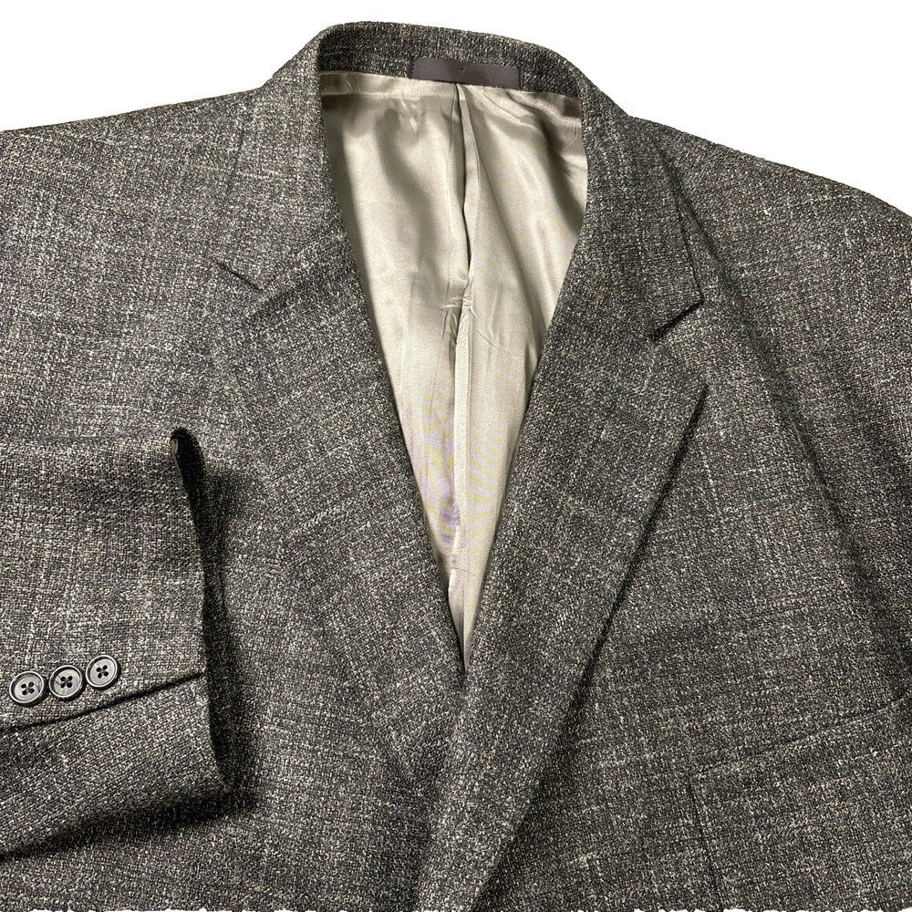 Vtg Monsieur Givenchy Sport Coat Jacket Mens 46L Gray Blazer Linen Silk Wool